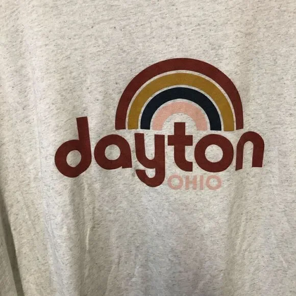 Dayton Ohio Canvas Size 2XL Pastel Rainbow T-Shirt - Picture 3 of 4